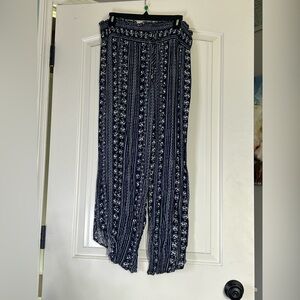 Navy & White Elephant Boho Pants